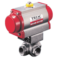 A-T Controls 3-Way General Purpose Automated Ball Valve, 38 Series